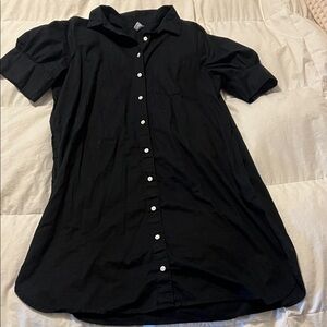 Old Navy Black Button-Up Shirt Dress